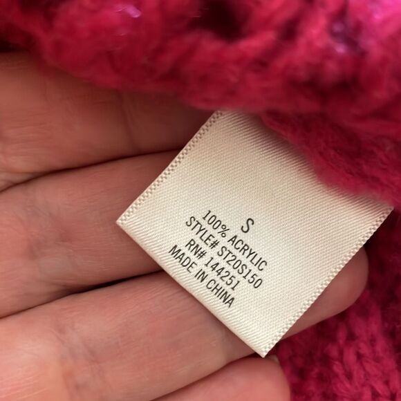 Alya Pink Dolman Sleeve Sweater Size S Open Knit - Picture 7 of 7